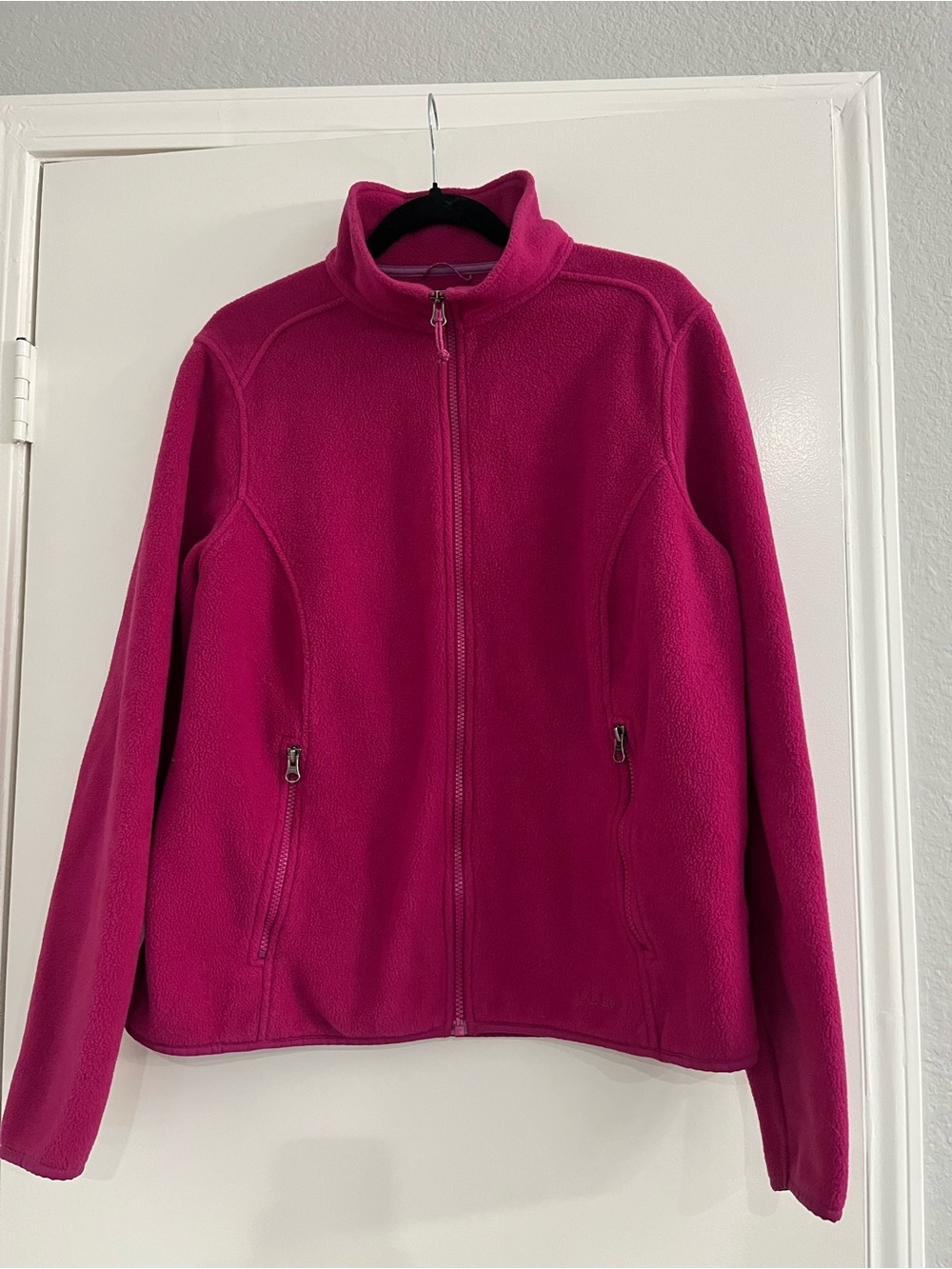 L.L.Bean Classic Fleece Jacket Women's L Magenta Pink Full Zip